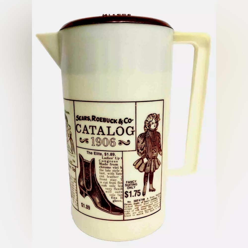 Sears 1906 Catalog Reproduction 2.5 Quart Plastic Pitcher With Lid